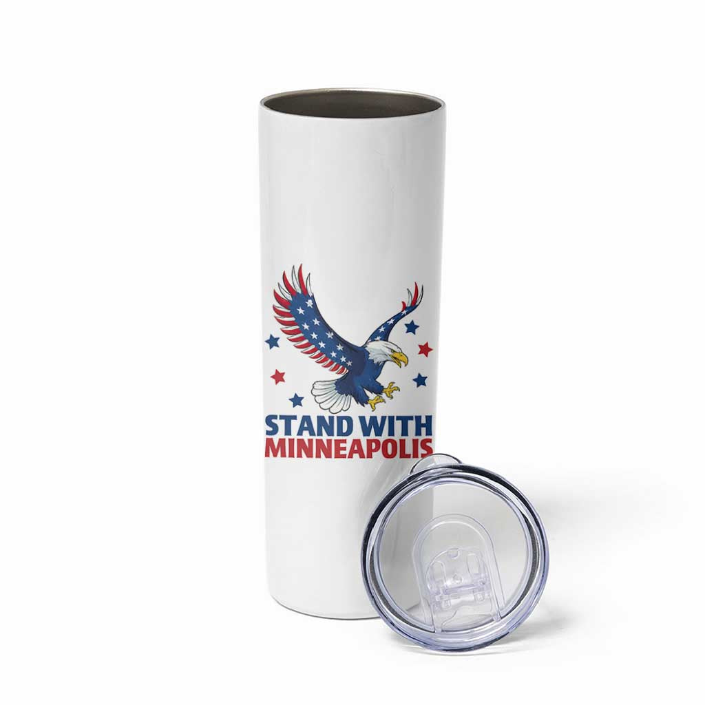 Stand With Minneapolis Skinny Tumbler American Eagle Protest Gift