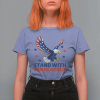Stand With Minneapolis T Shirt For Women American Eagle Protest Gift