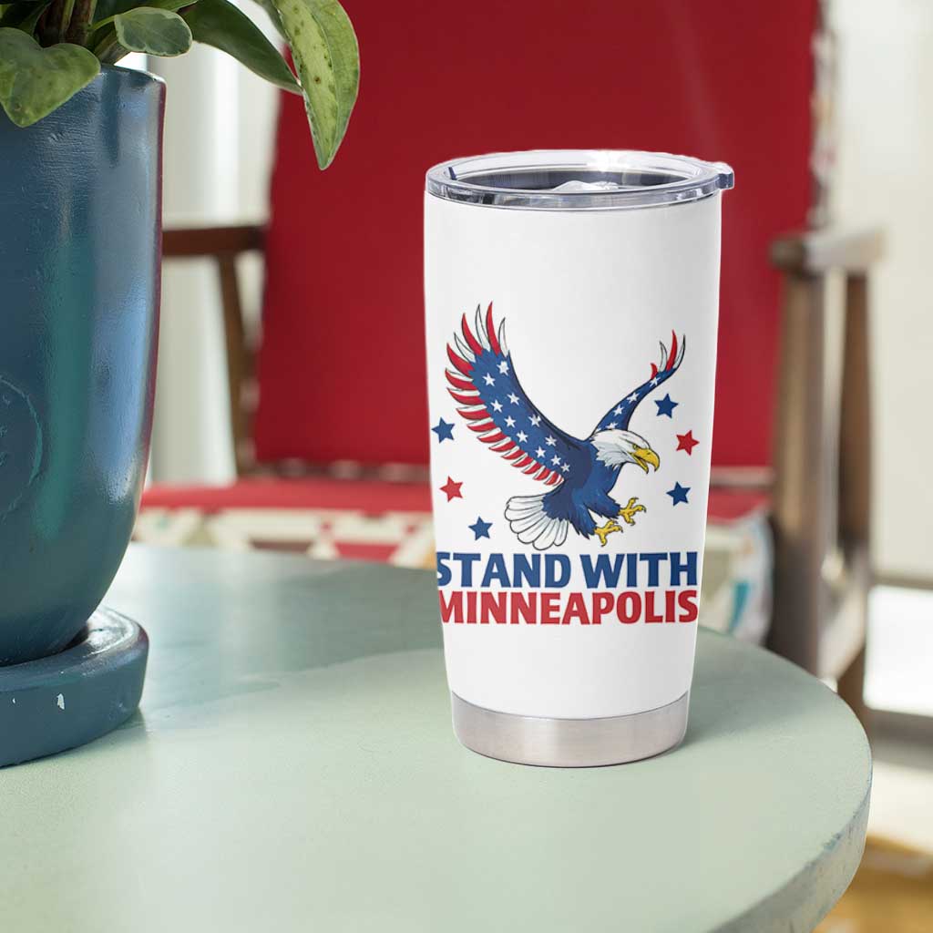 Stand With Minneapolis Tumbler Cup American Eagle Protest Gift