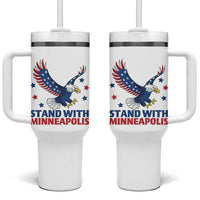 Stand With Minneapolis Tumbler With Handle American Eagle Protest Gift