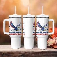 Stand With Minneapolis Tumbler With Handle American Eagle Protest Gift