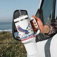 Stand With Minneapolis Tumbler With Handle American Eagle Protest Gift