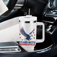 Stand With Minneapolis Tumbler With Handle American Eagle Protest Gift