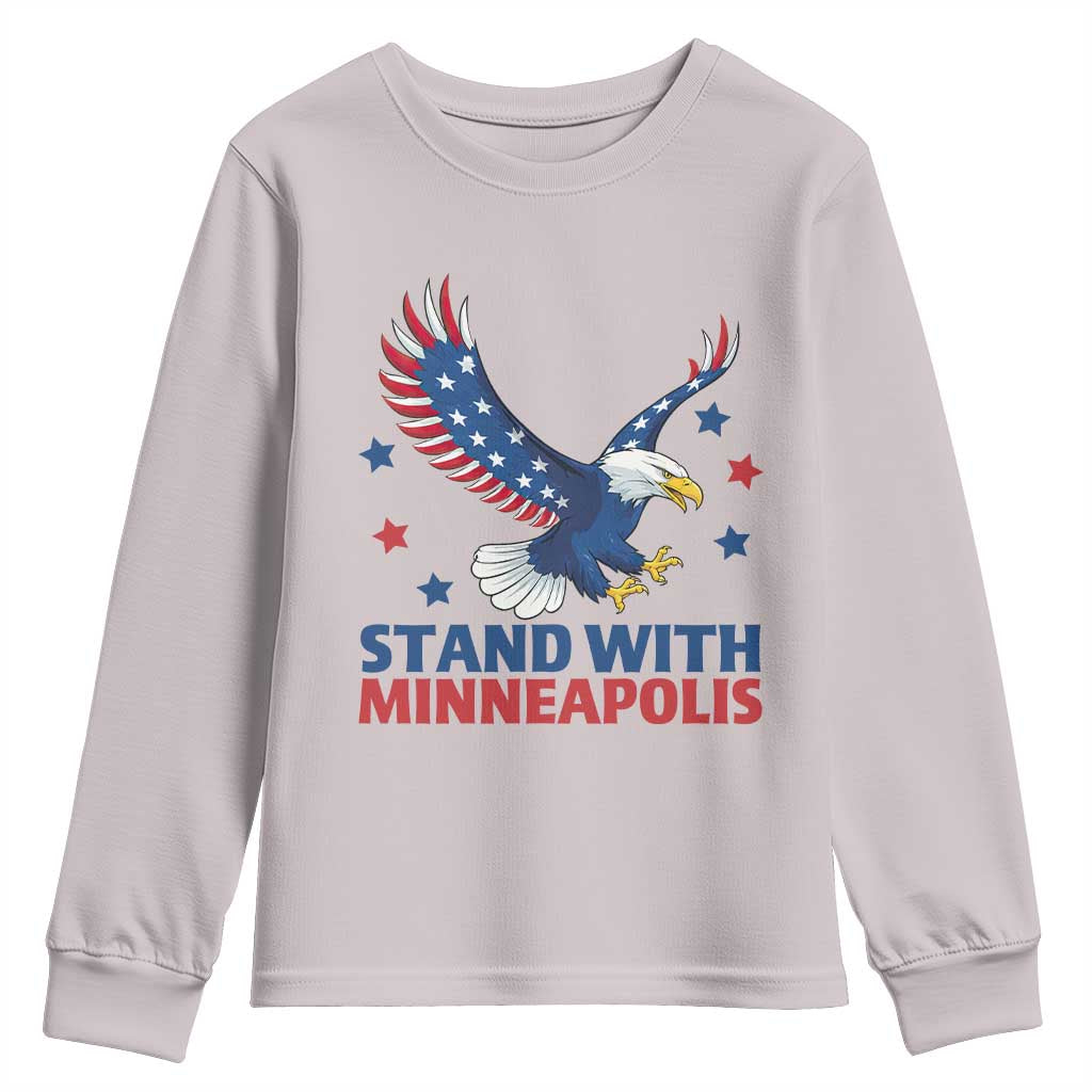 Stand With Minneapolis Youth Sweatshirt American Eagle Protest Gift