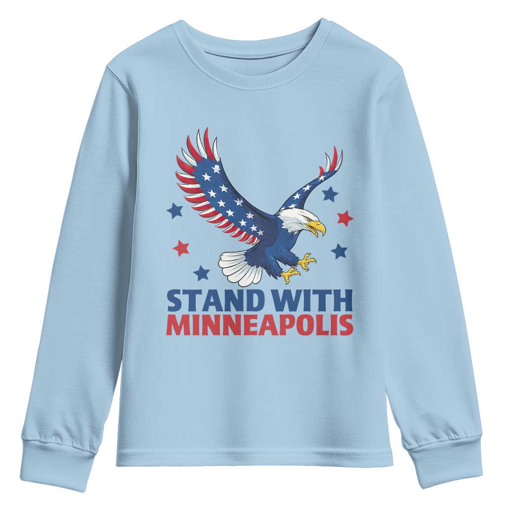 Stand With Minneapolis Youth Sweatshirt American Eagle Protest Gift