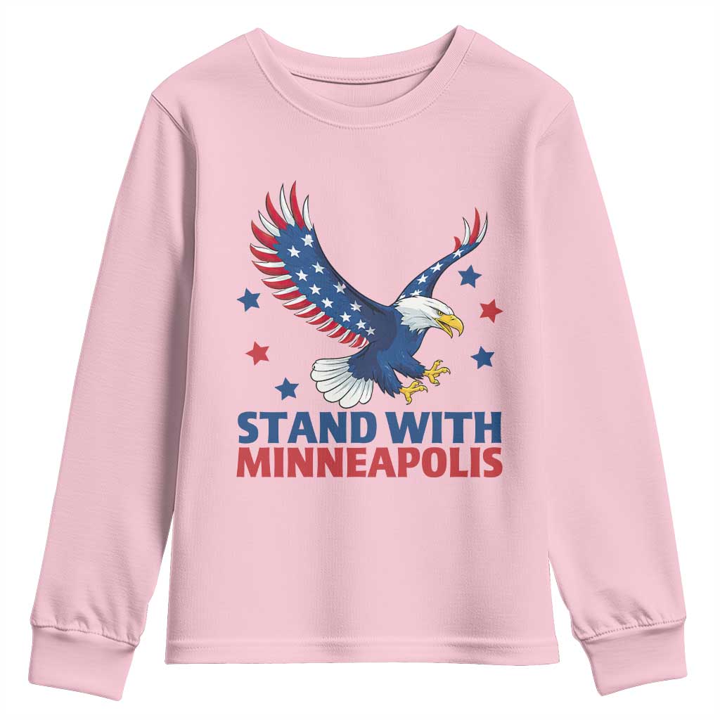 Stand With Minneapolis Youth Sweatshirt American Eagle Protest Gift