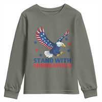 Stand With Minneapolis Youth Sweatshirt American Eagle Protest Gift