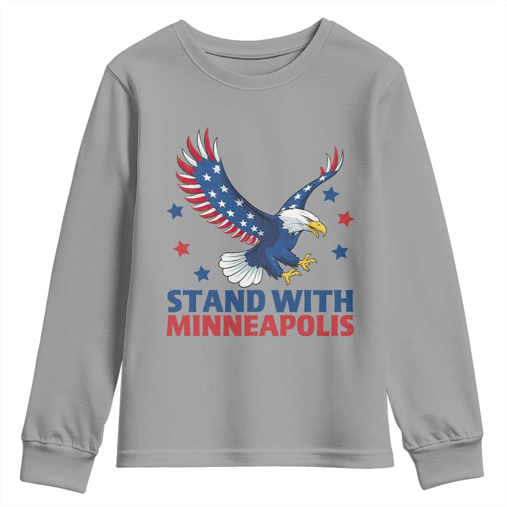 Stand With Minneapolis Youth Sweatshirt American Eagle Protest Gift