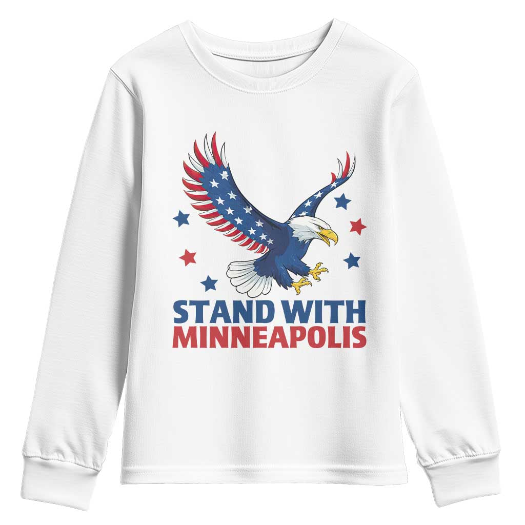 Stand With Minneapolis Youth Sweatshirt American Eagle Protest Gift