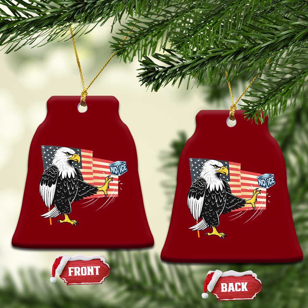 Solidarity With Minneapolis Ceramic Ornament American Eagle No Ice Please Support