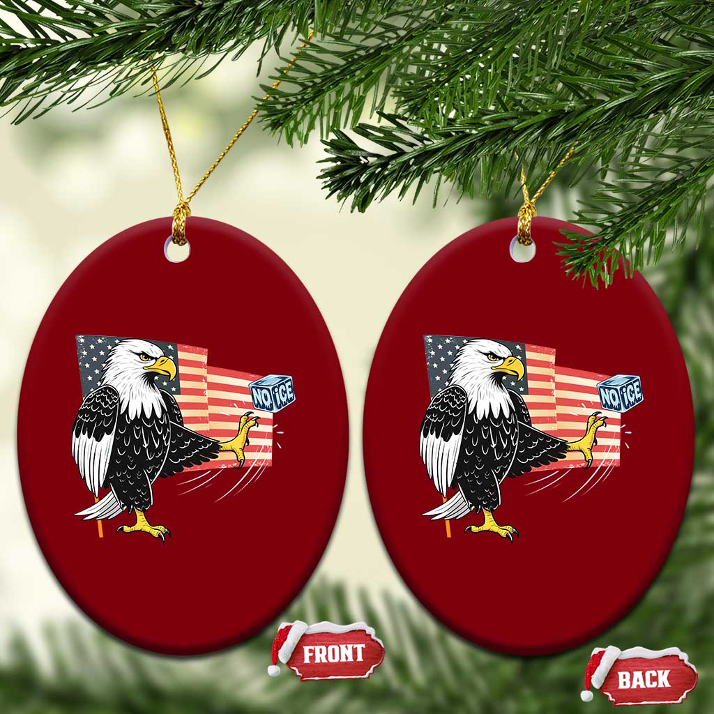 Solidarity With Minneapolis Ceramic Ornament American Eagle No Ice Please Support