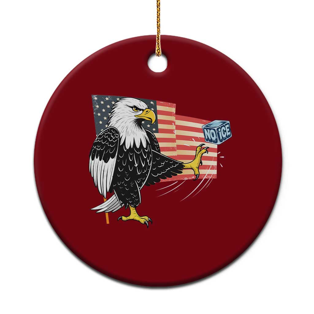 Solidarity With Minneapolis Ceramic Ornament American Eagle No Ice Please Support