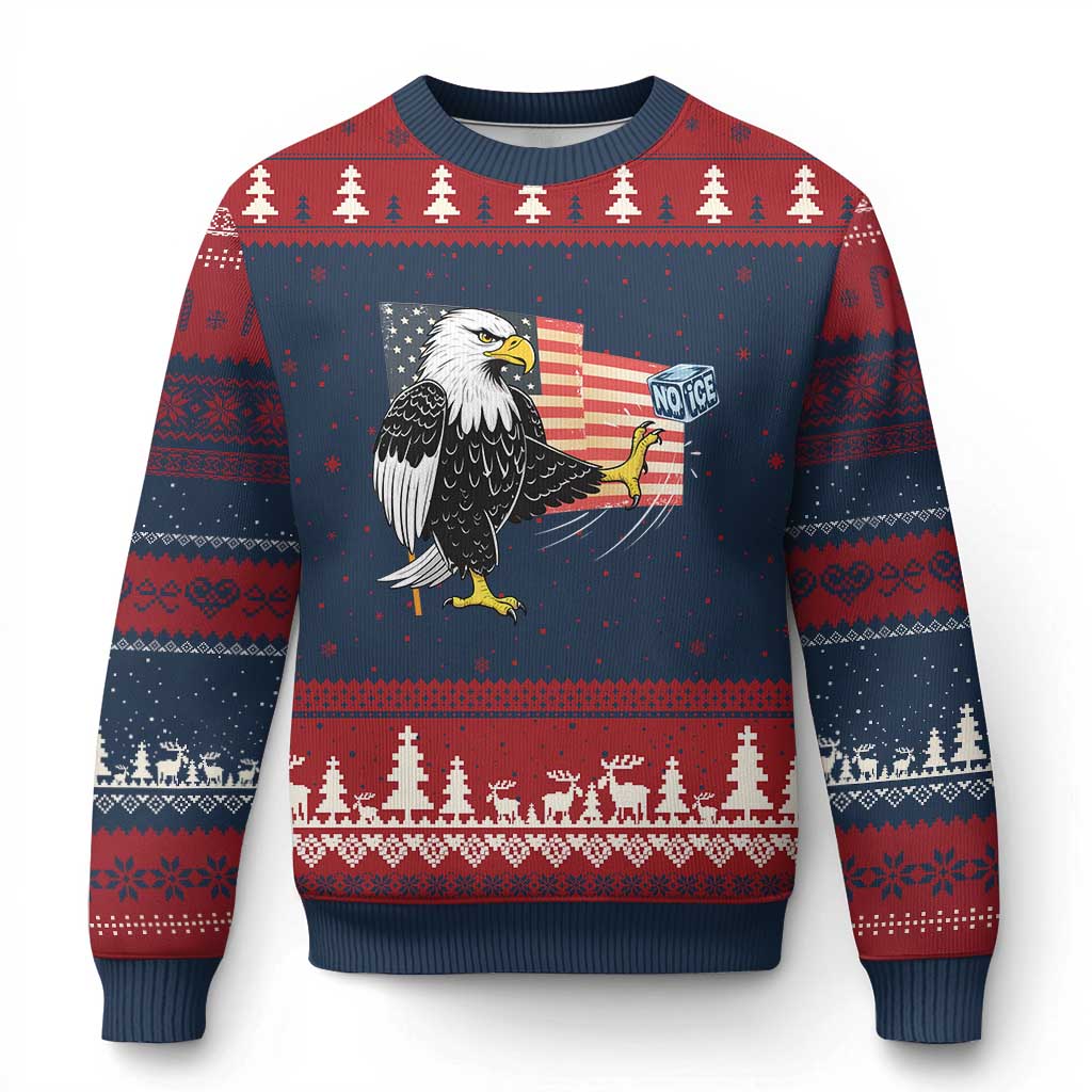 Solidarity With Minneapolis Ugly Christmas Sweater American Eagle No Ice Please Support