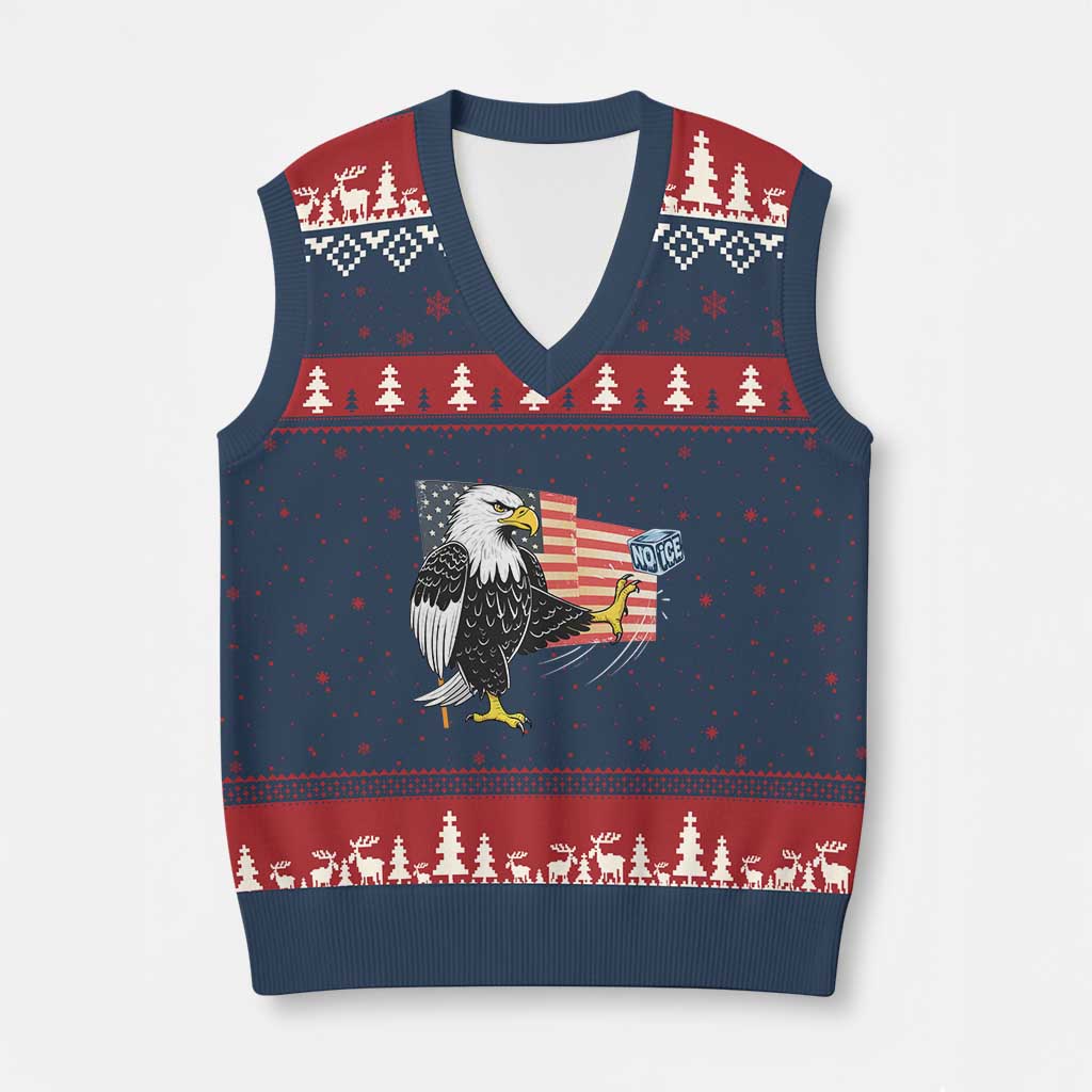 Solidarity With Minneapolis V-Neck Knit Sweater Vest American Eagle No Ice Please Support