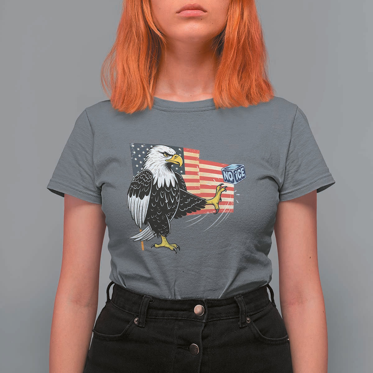 Solidarity With Minneapolis T Shirt For Women American Eagle No Ice Please Support
