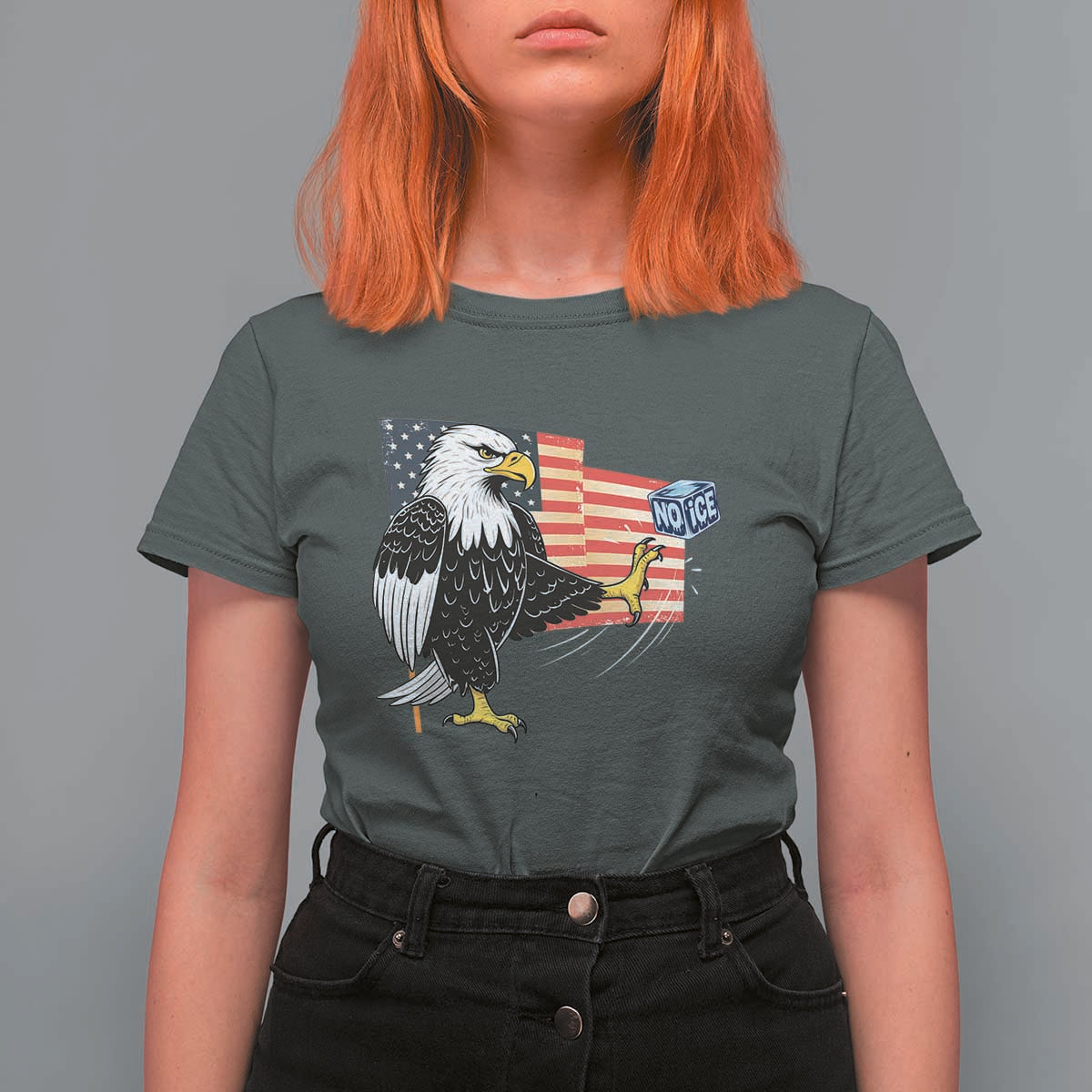 Solidarity With Minneapolis T Shirt For Women American Eagle No Ice Please Support