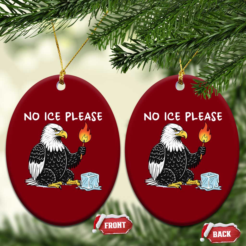 No Ice Please Ceramic Ornament Funny American Eagle Social Justice Gift