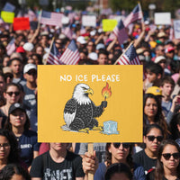 No Ice Please Protest Sign Funny American Eagle Social Justice Gift