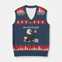 No Ice Please V-Neck Knit Sweater Vest Funny American Eagle Social Justice Gift