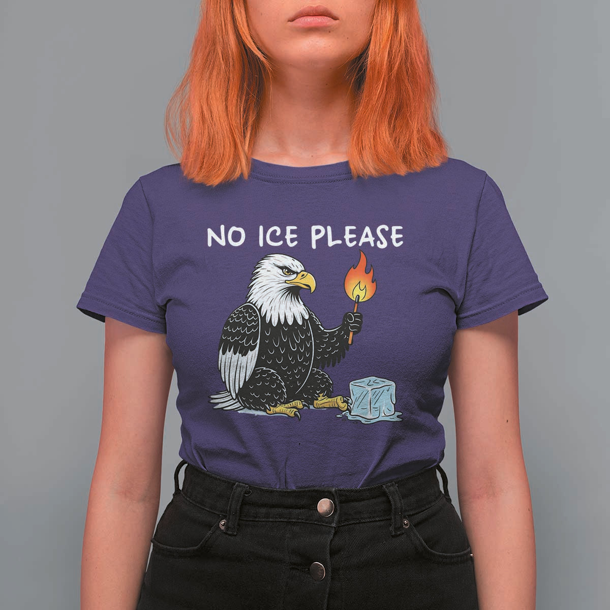 No Ice Please T Shirt For Women Funny American Eagle Social Justice Gift
