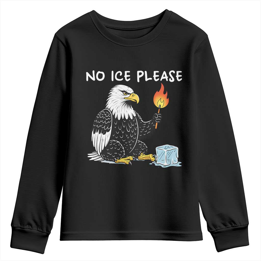 No Ice Please Youth Sweatshirt Funny American Eagle Social Justice Gift