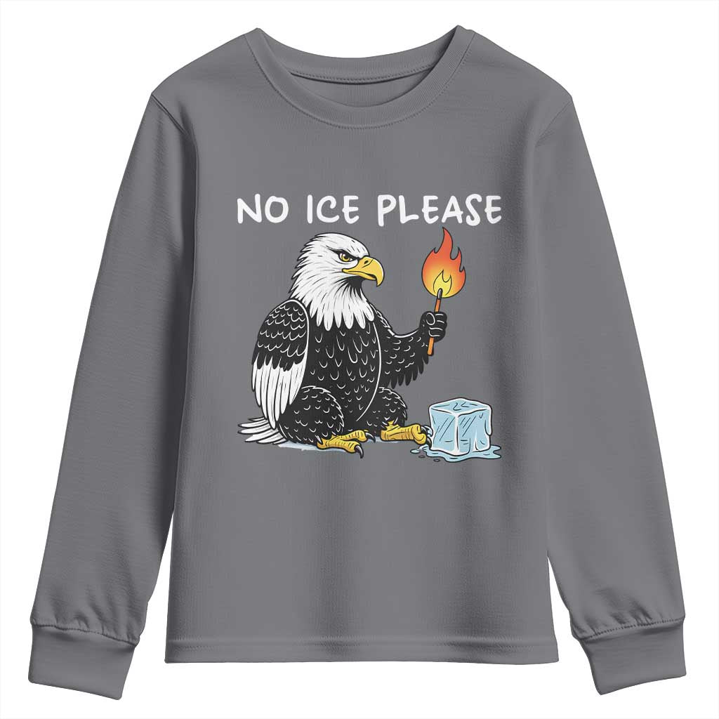 No Ice Please Youth Sweatshirt Funny American Eagle Social Justice Gift