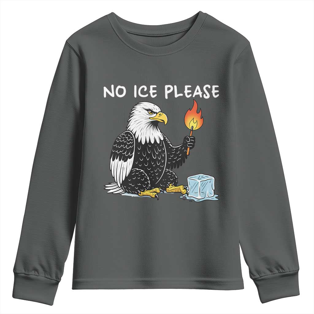 No Ice Please Youth Sweatshirt Funny American Eagle Social Justice Gift