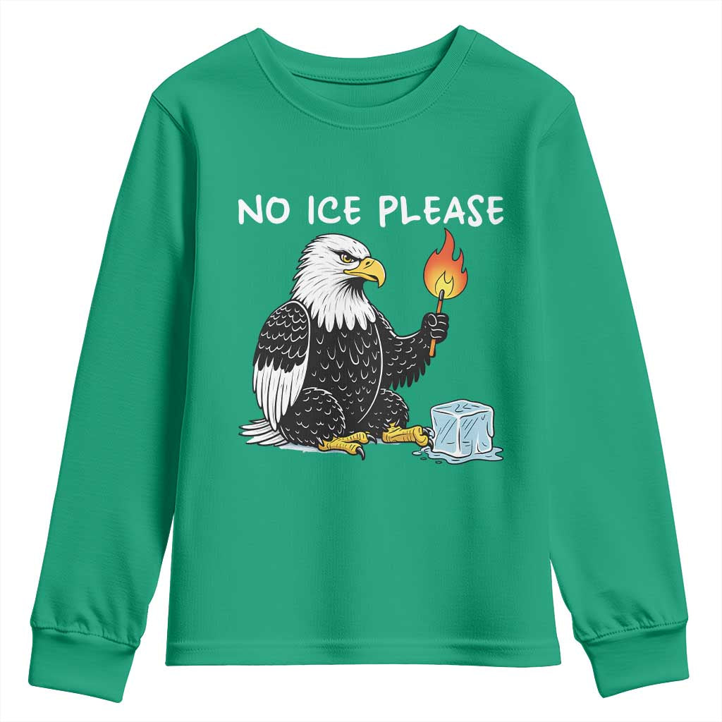 No Ice Please Youth Sweatshirt Funny American Eagle Social Justice Gift