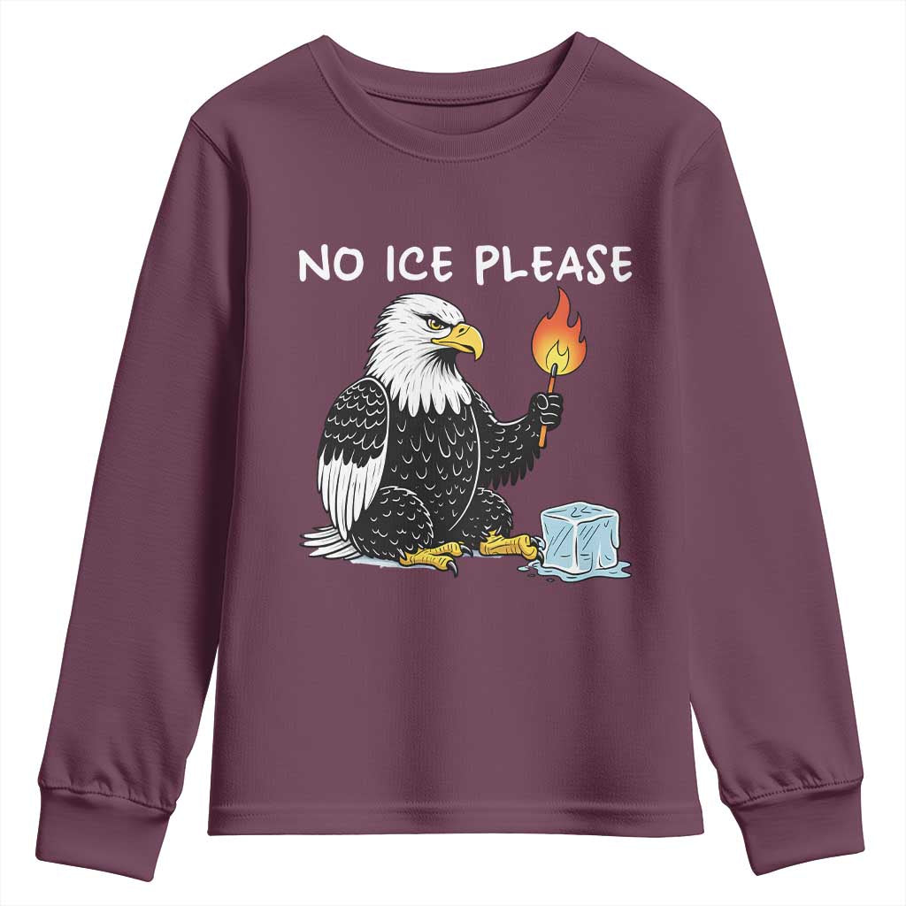 No Ice Please Youth Sweatshirt Funny American Eagle Social Justice Gift