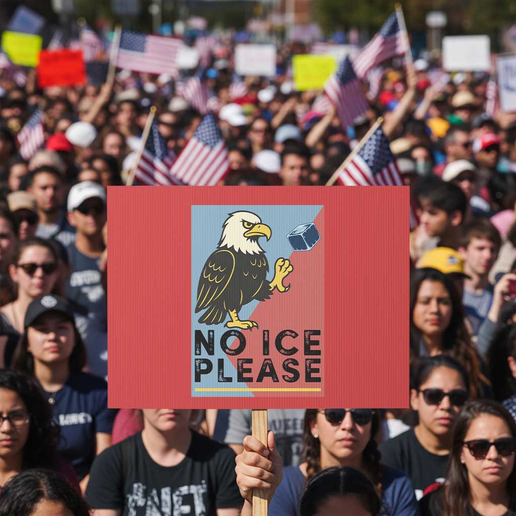 American Eagle No Ice Please Protest Sign Minnesota Protest Support Gift