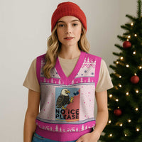 American Eagle No Ice Please V-Neck Knit Sweater Vest Minnesota Protest Support Gift