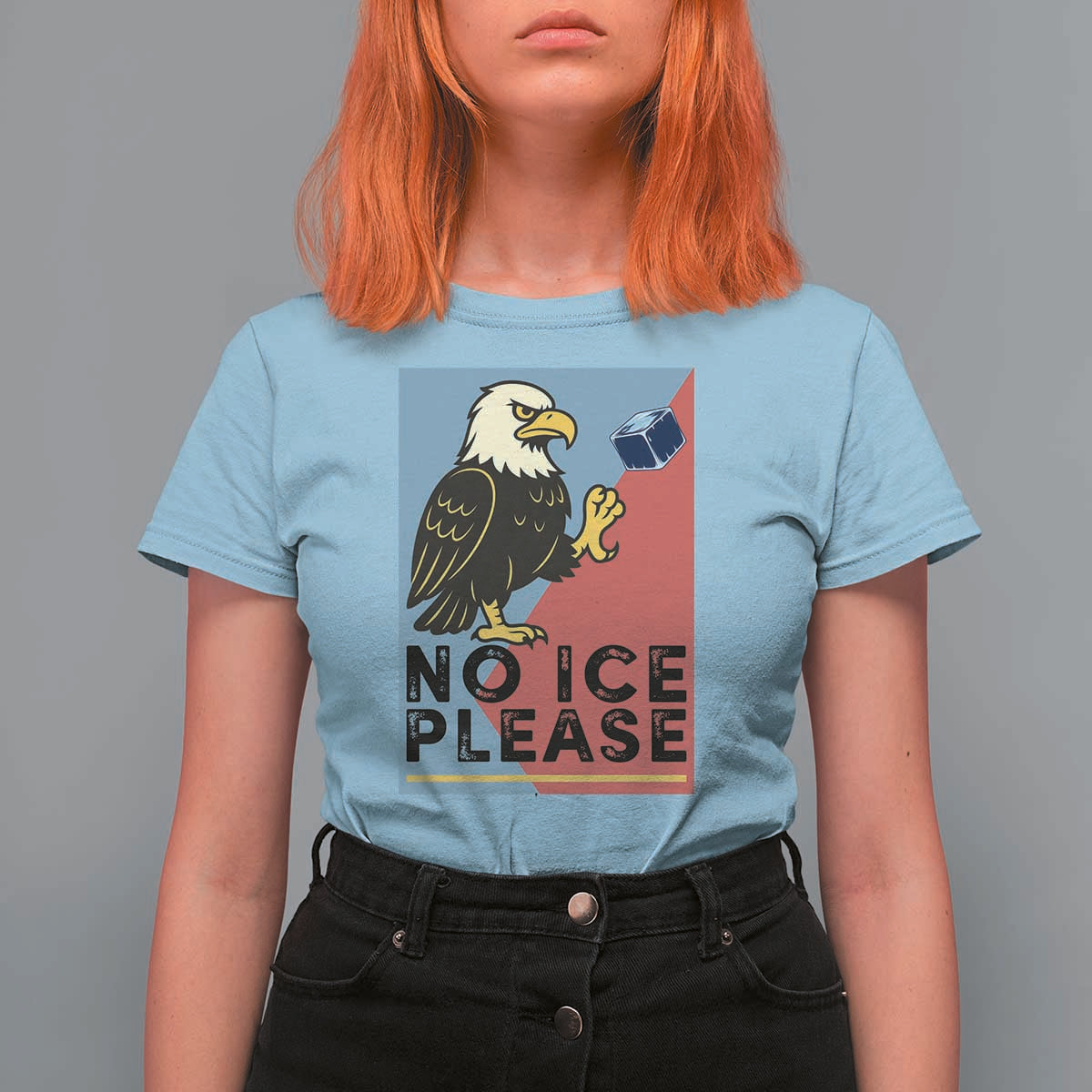American Eagle No Ice Please T Shirt For Women Minnesota Protest Support Gift