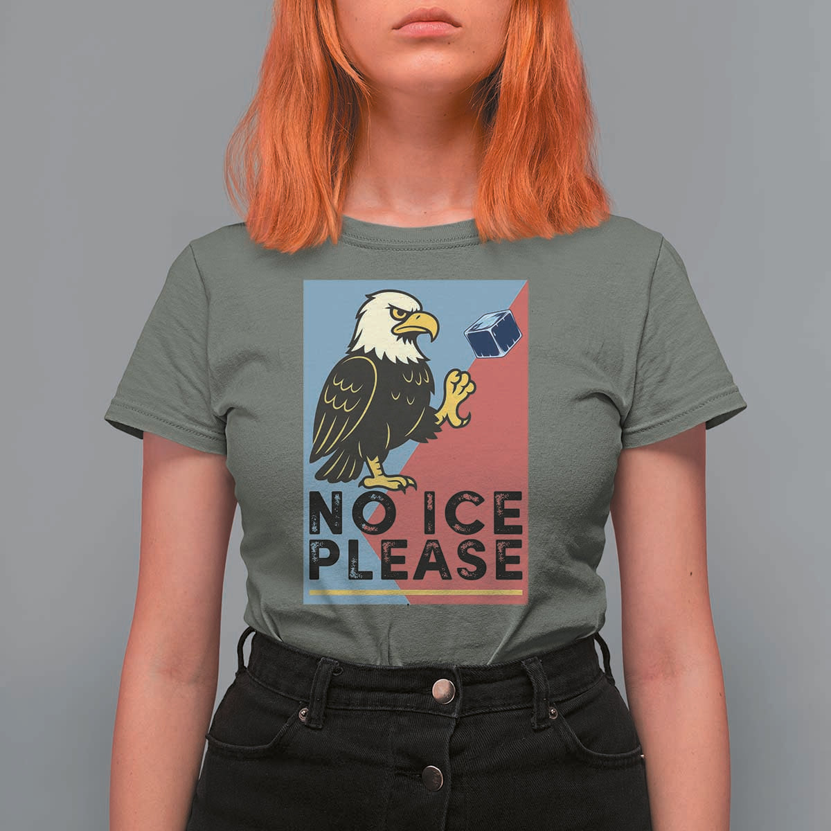 American Eagle No Ice Please T Shirt For Women Minnesota Protest Support Gift