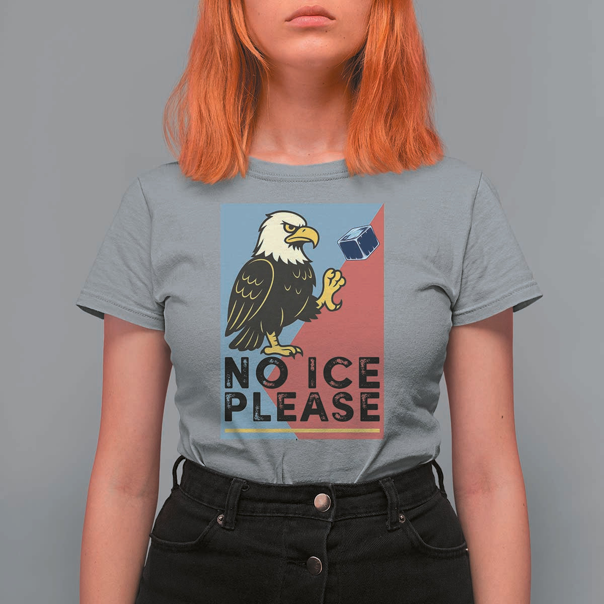 American Eagle No Ice Please T Shirt For Women Minnesota Protest Support Gift
