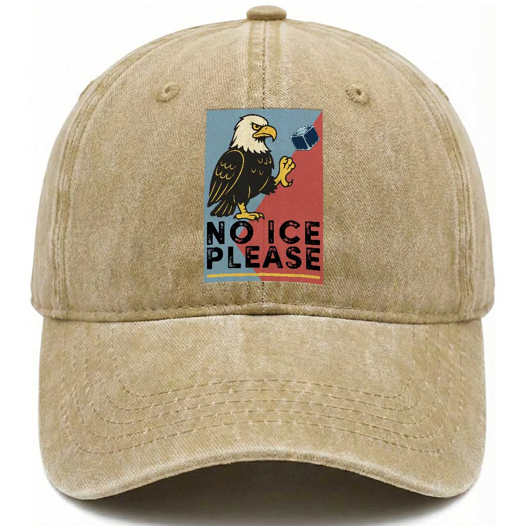 American Eagle No Ice Please Washed Cotton Baseball Cap Minnesota Protest Support Gift