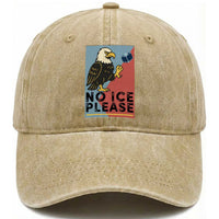 American Eagle No Ice Please Washed Cotton Baseball Cap Minnesota Protest Support Gift