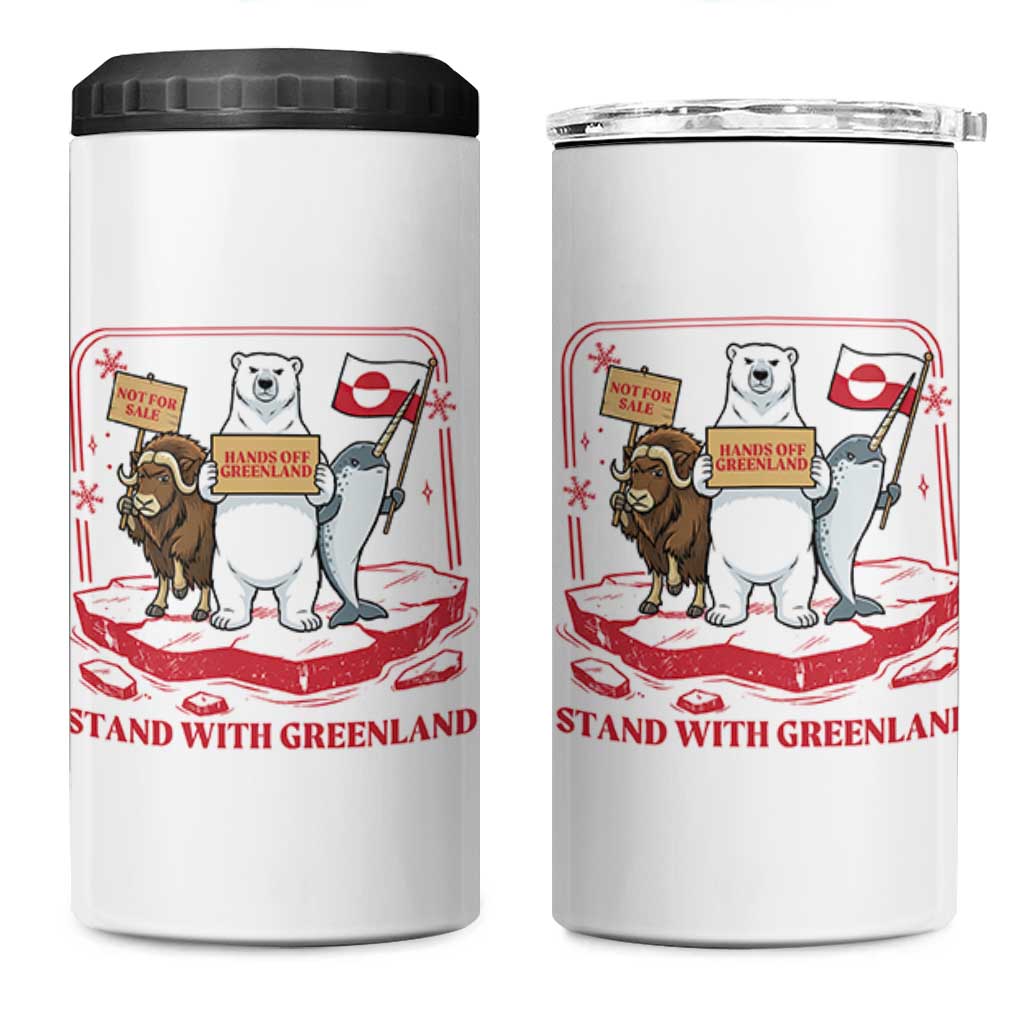 Hands Off Greenland 4 in 1 Can Cooler Tumbler Support Greenlander Gift