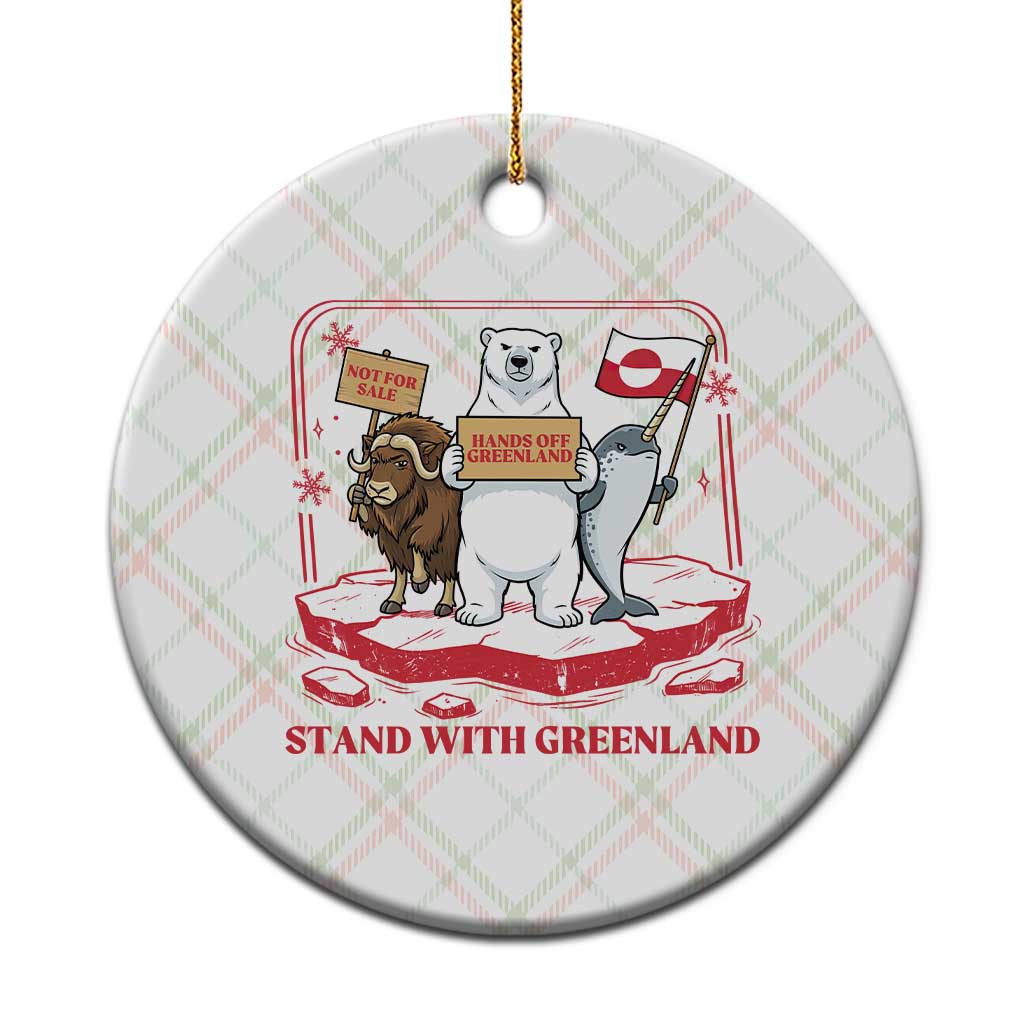 Hands Off Greenland Ceramic Ornament Support Greenlander Gift