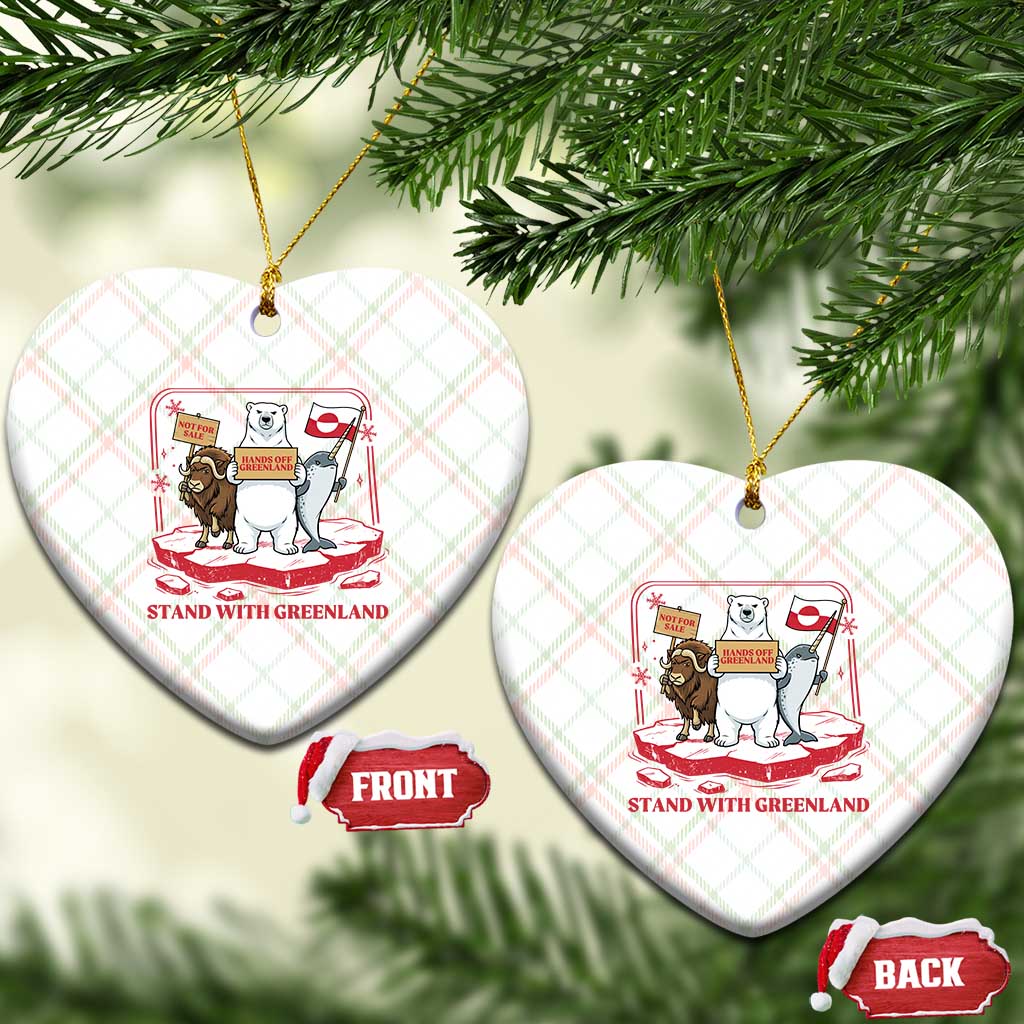 Hands Off Greenland Ceramic Ornament Support Greenlander Gift