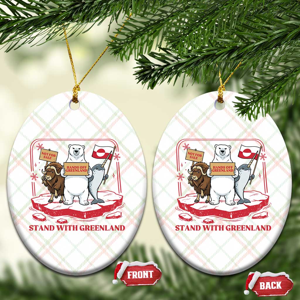 Hands Off Greenland Ceramic Ornament Support Greenlander Gift