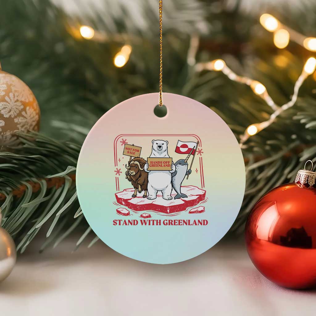 Hands Off Greenland Ceramic Ornament Support Greenlander Gift
