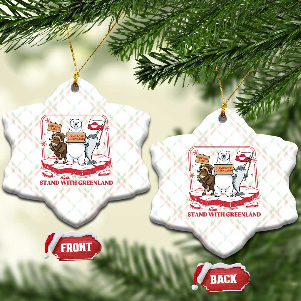 Hands Off Greenland Ceramic Ornament Support Greenlander Gift
