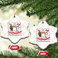 Hands Off Greenland Ceramic Ornament Support Greenlander Gift