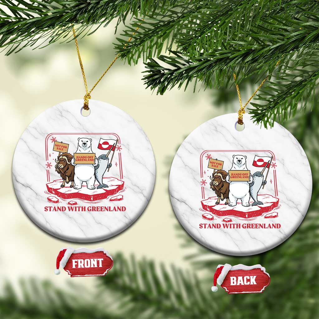 Hands Off Greenland Ceramic Ornament Support Greenlander Gift