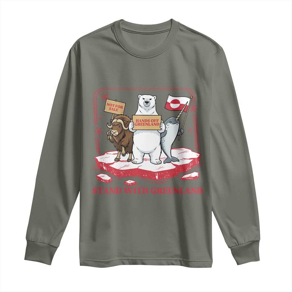 Hands Off Greenland Long Sleeve Shirt Support Greenlander Gift