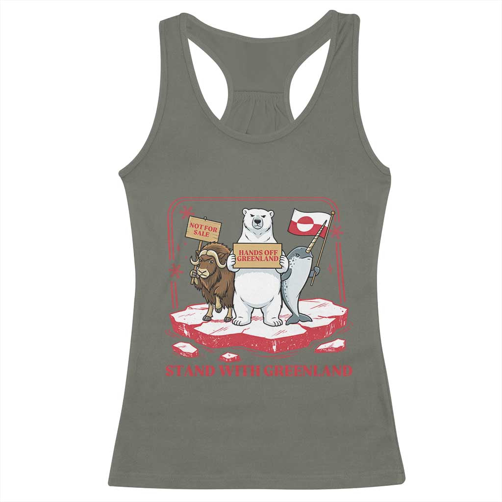 Hands Off Greenland Racerback Tank Top Support Greenlander Gift