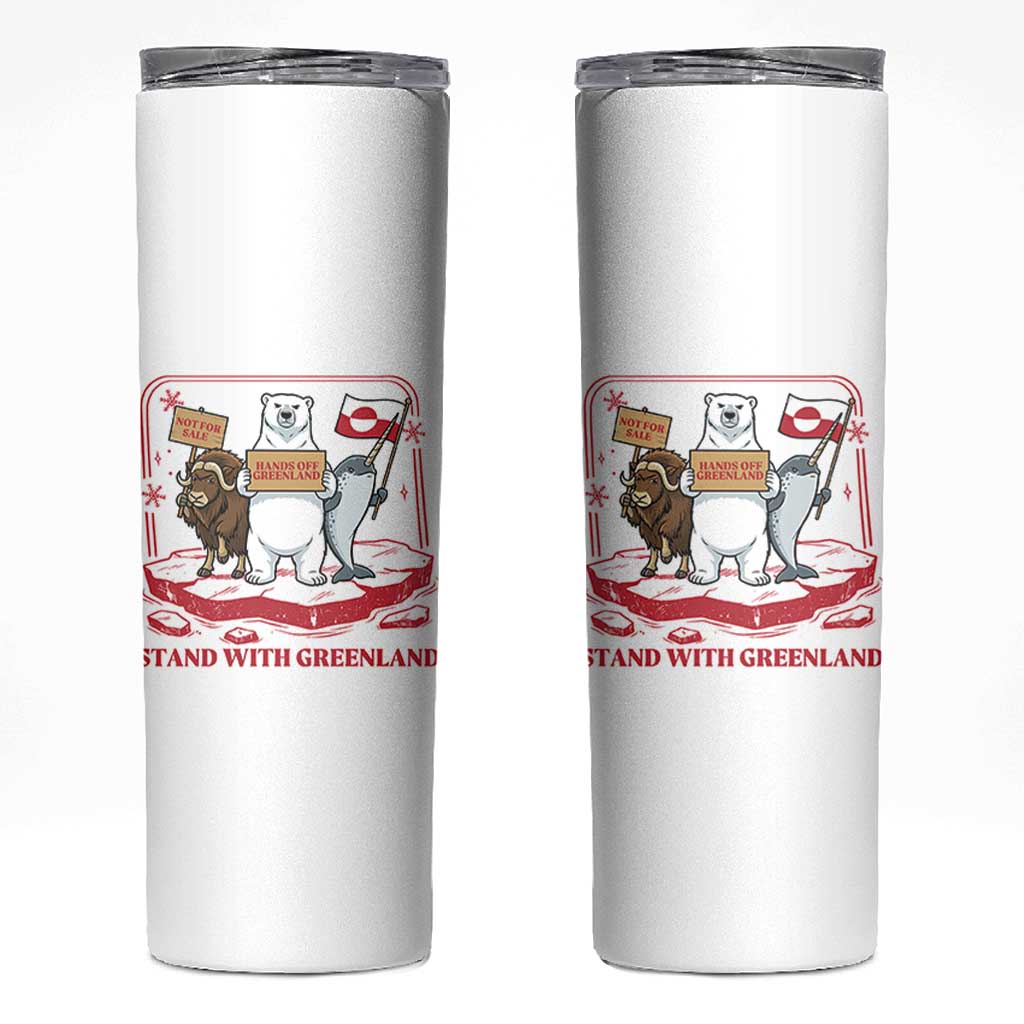 Hands Off Greenland Skinny Tumbler Support Greenlander Gift