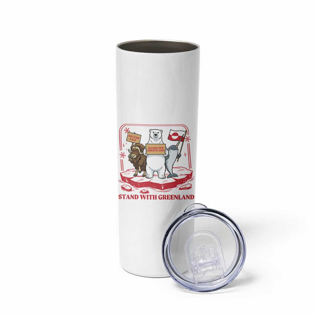 Hands Off Greenland Skinny Tumbler Support Greenlander Gift