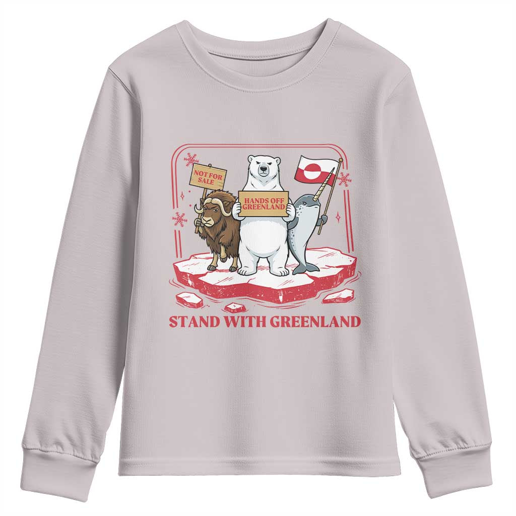 Hands Off Greenland Youth Sweatshirt Support Greenlander Gift