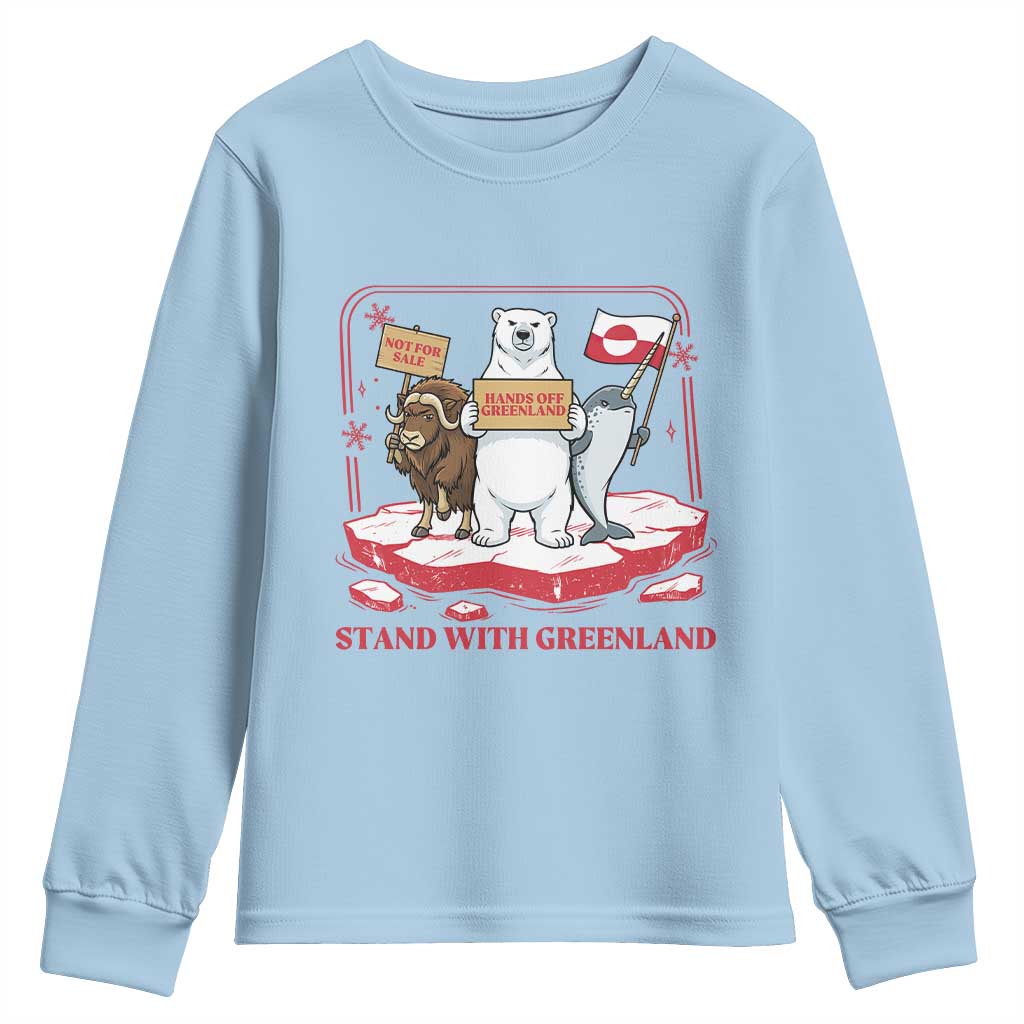 Hands Off Greenland Youth Sweatshirt Support Greenlander Gift